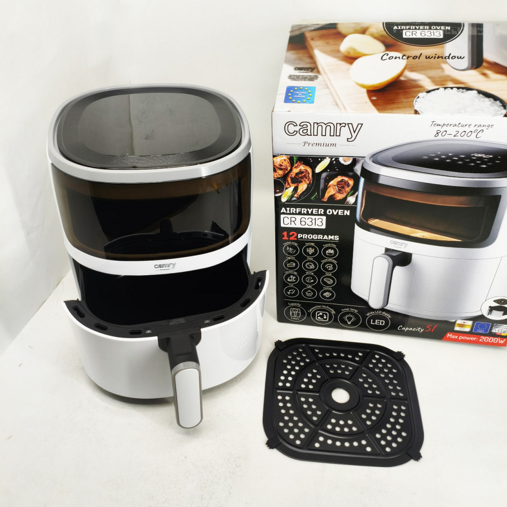 Аерофритюрниця для смаження без додавання олії Camry CR 6313 1500W 5Л, Фритюрниця гаряче повітря WE-39 Львів - фото 10