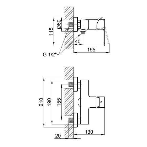 Смеситель для душа Qtap Lipno 4023101CB (QTLIPNO4023101CB) черный Киев