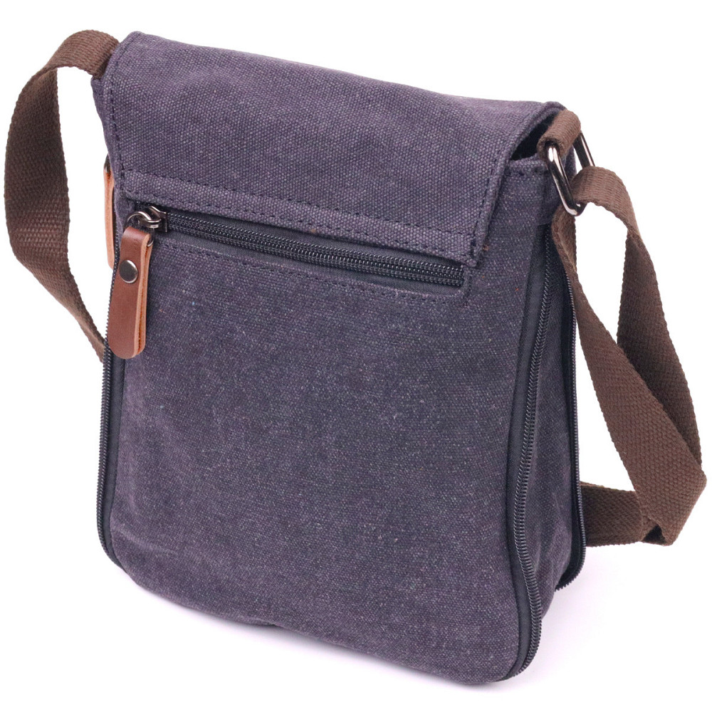 Вертикальная мужская сумка текстильная Черная (Vintage) Киев - изображение 6