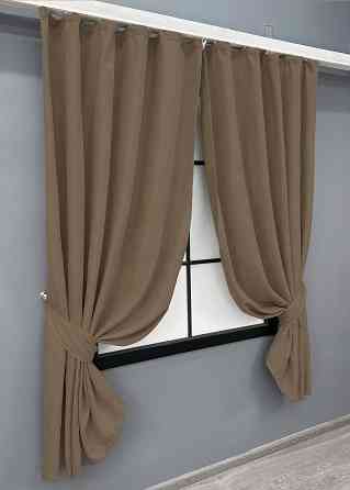 Комплект коротких штор VR-Textil Мікровелюр Petek YL № 1799ш Какао 130х170 см 2 шт (35-0381) Київ