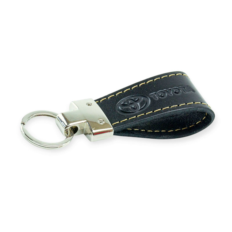 Брелок автомобіль Тойота шкіряний тиснений чорний, прострочений, метал. затискач Мукачево - фото 1