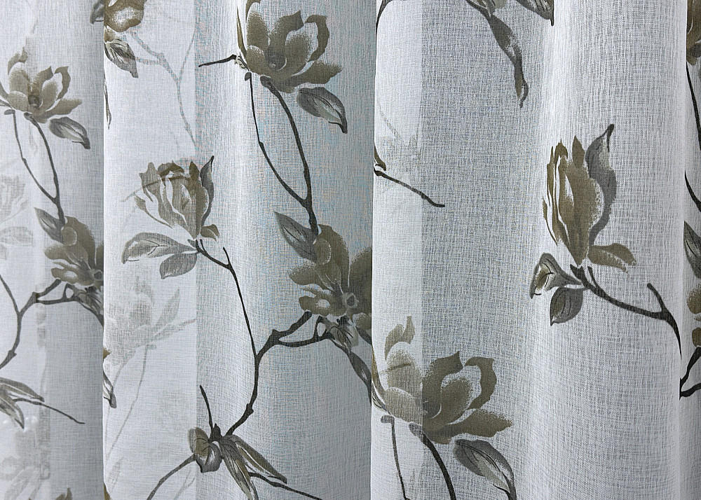 Тюль VR-Textil 1906т Flora Батист Белый с хаки 300х250 см (42-1125) Киев - изображение 5