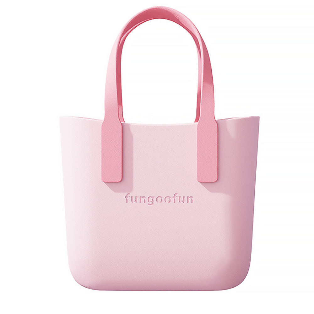Сумка жіноча шопер силіконова на плече водонепроникна сумочка з підкладкою на блискавці Fungoofun, рожева Кам'янець-Подільський - фото 2