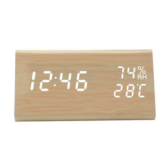 Дерев'яний цифровий настільний годинник 16625 Луцьк - фото 2
