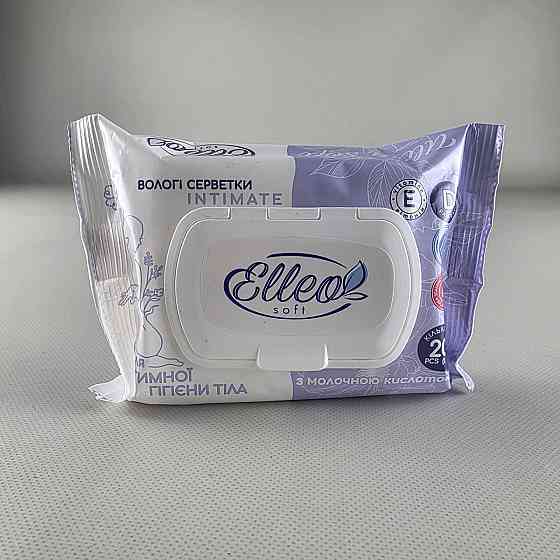 Волога серветка 20 шт. з клапаном "ELLEO" для інтимної гігієни тіла (1 пачка) Харків