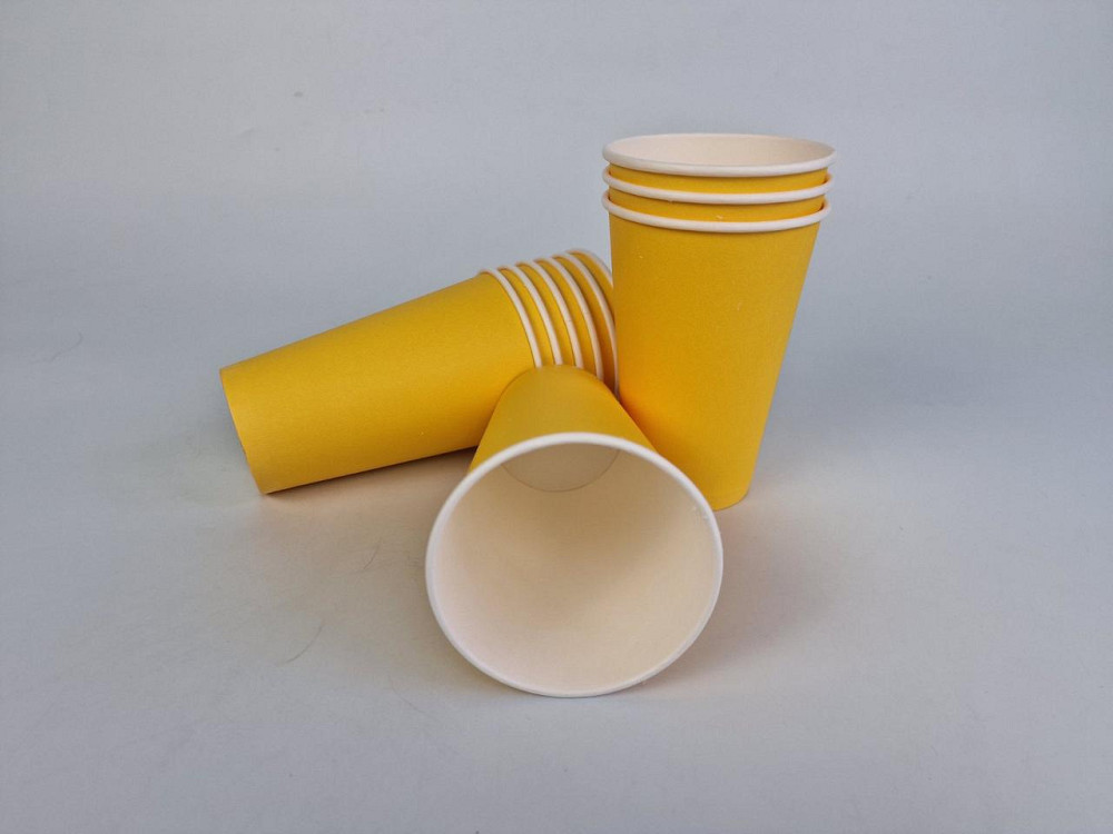 Склянка паперова 500 мл (16oz) "БЕЛО ЖЕЛТИЙ" Маестро (35 шт) Харків - фото 2