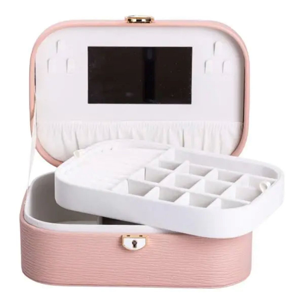 Скринька для прикрас з еко шкіри 2 яруси із замком органайзер для ювелірних виробів HP-5-1P Коломия - фото 4