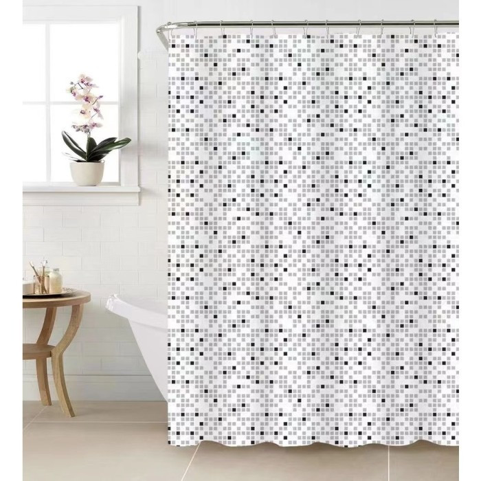 Шторка для ванной и душа 180x180 см водонепроницаемая,штора для душевой и ванной комнаты с крючками, белая Каменец-Подольский - изображение 6