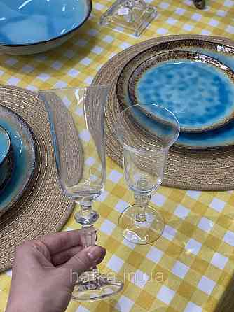 Набір келихів для шампанського флют 6 шт BOHEMIA "Falco" 150 мл прозоре скло з гарною ніжкою Київ