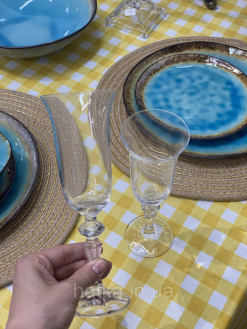 Набір келихів для шампанського флют 6 шт BOHEMIA "Falco" 150 мл прозоре скло з гарною ніжкою Київ - фото 4