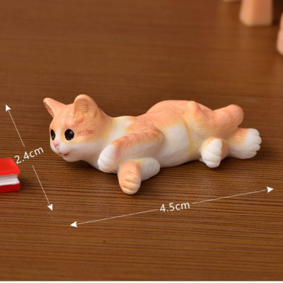 Декоративна фігурка Котик з книгою для флораріуму, моссаріуму, кашпо, міні-саду, мікроландшафту Рудий Одеса