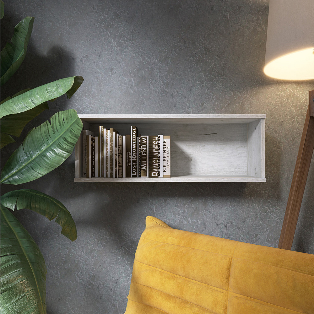 Полиця навісна Еверест ПЛН-2 Лайт Дуб Крафт білий (DTM-071080) Львів - фото 1