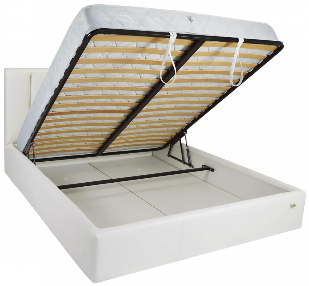 Ліжко Двоспальне Sanam Comfort 160 х 190 см Boom 01 З підйомним механізмом та нішою для білизни Білий Дніпро - фото 14