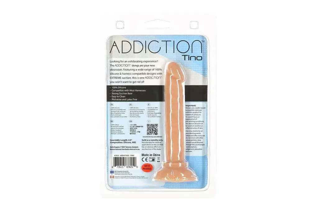 Фалоімітатор ADDICTION Tino 5.25″ Silicone Dildo, присоска, діаметр 1,9 см, віброкуля в подарунок Львів - фото 6