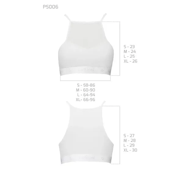Спортивний топ з прозорою вставкою Passion PS006 TOP S, white Львів