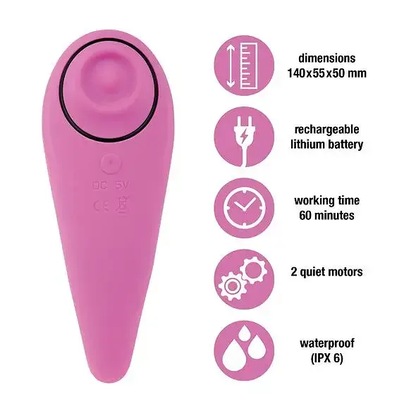 Пульсатор для клітора плюс вібратор FeelzToys - FemmeGasm Tapping & Tickling Vibrator Pink Львів - фото 3
