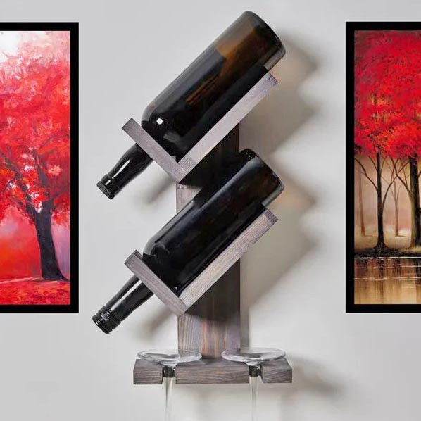 Настінна винна полиця "Хатіро 2" лофіра Миколаїв - фото 1