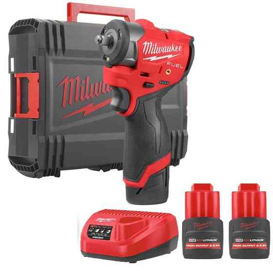 Гайковерт акумуляторний 3/8'' MILWAUKEE з кільцем M12 FSCIWF38-252X, 305Нм (зарядний пристрій, 2 акум. Х 2,5Аг, HDкейс) Одеса