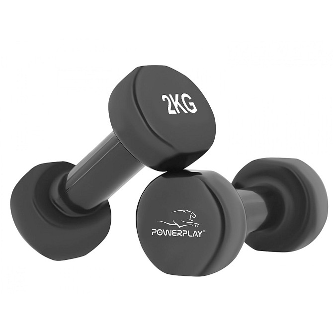 Гантелі вінілові PowerPlay 4125 Achilles 2*2 кг. Чорні (пара - 2шт.) Каменское - изображение 7