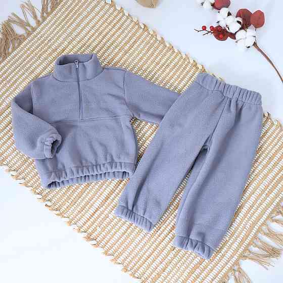 Дитячий теплий костюм термо (толстовка +штани)  Світло-сірий Кам'янець-Подільський