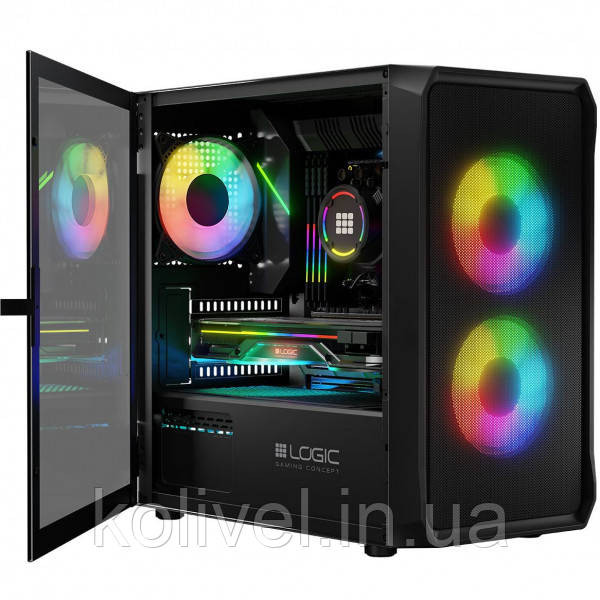 Корпус LogicConcept PORTOS MESH+GLASS ARGB fans 3x120mm BLACK без БЖ mATX (AM-PORTOS-10-0000000-0002) Киев - изображение 9