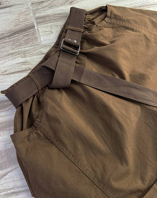 Шорты женские A-N 5701 мом на резинке с ремнем короткие коричневые, коричневый, L, L, 85 см, 112 см Киев - изображение 4