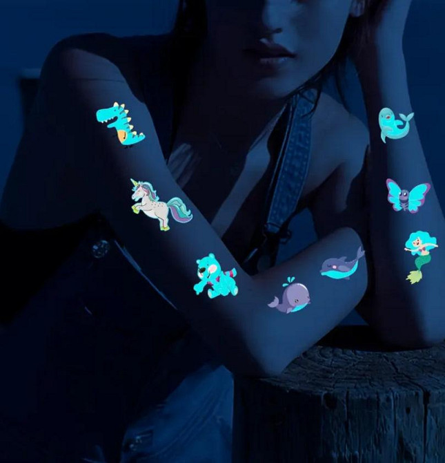 20 листов флуоресцентных тату Светящиеся, водостойкие Киев - изображение 3