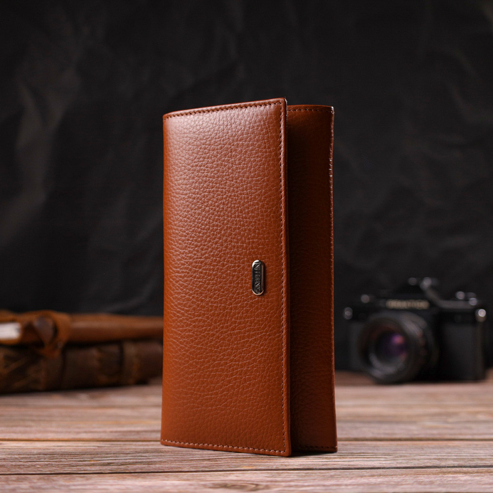 Женский удобный кошелек из натуральной кожи Коричневый (CANPELLINI) Киев - изображение 2