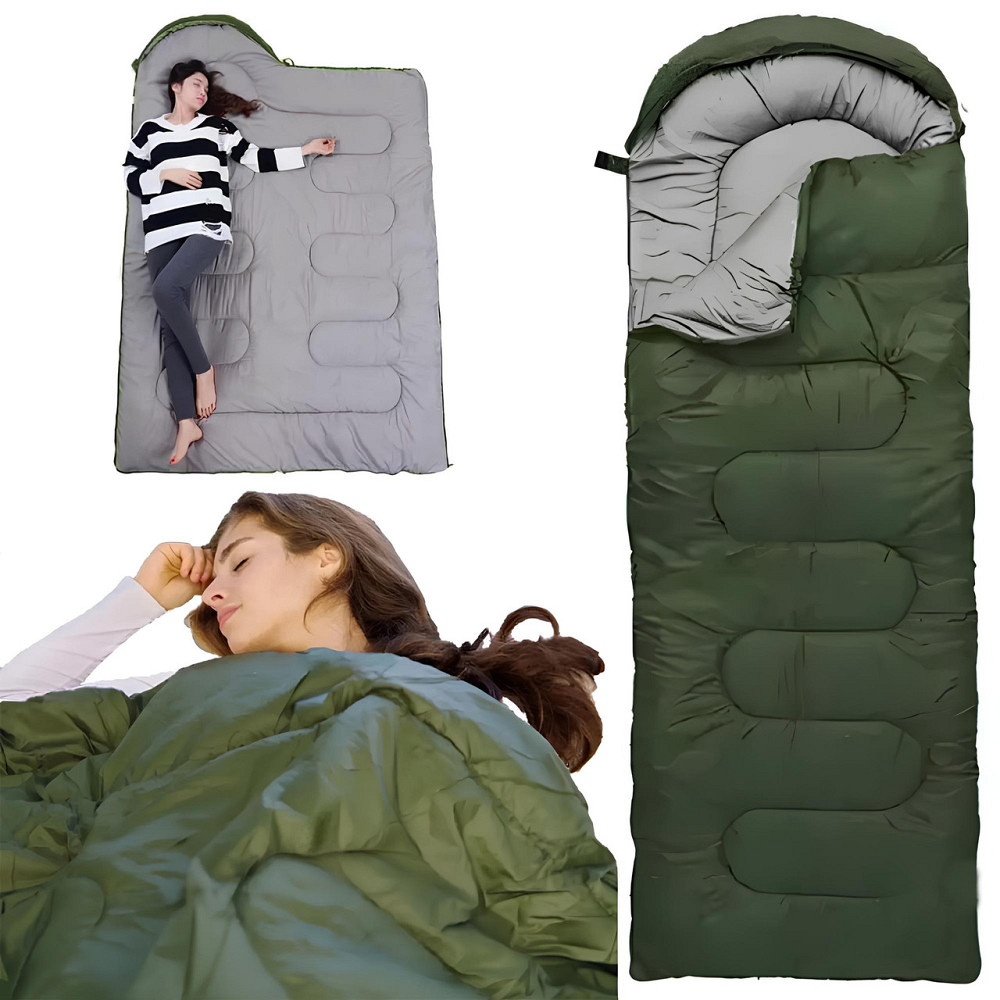 Демисезонный спальный мешок с капюшоном, 200х60см, Хаки / Спальник теплый / Спальный мешок одеяло ЗСУ Киев - изображение 1