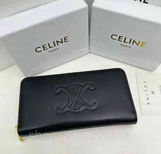 Женский кошелек на молнии Celine (А13) черный Киев
