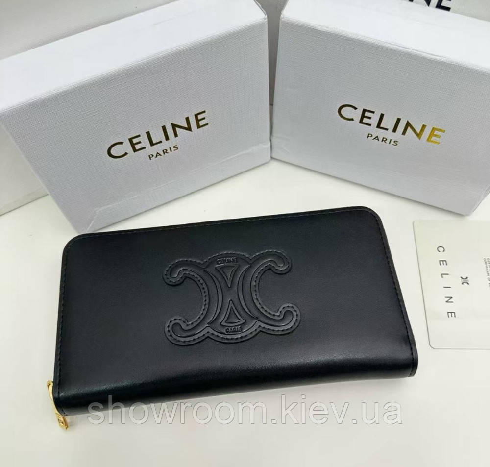 Женский кошелек на молнии Celine (А13) черный Киев - изображение 2