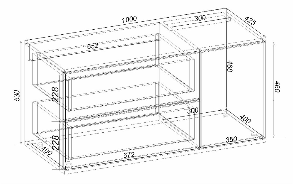 Тумба-комод в гостиную К-11, Венге Магия, 1000/425/530 Львов - изображение 2