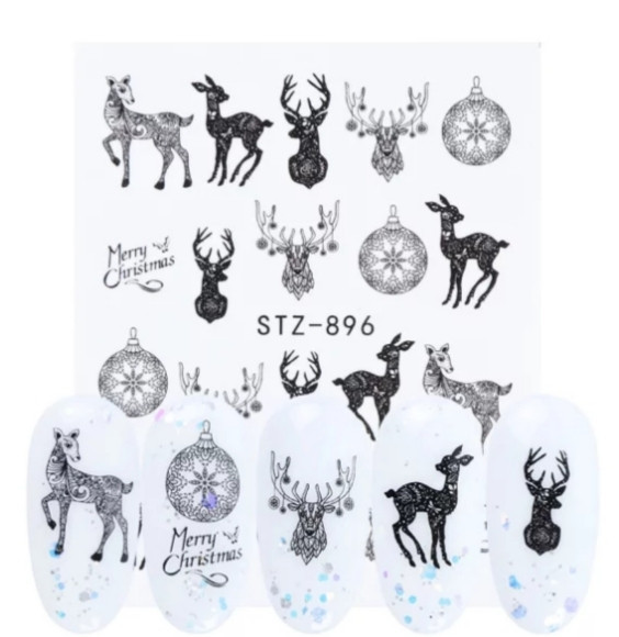 Новогодние стикеры для ногтей - размер наклейки 6*5см, инструкция в описании товара Киев - изображение 1