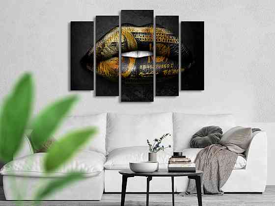 Модульна картина Губи Абстракція Art-276_5 ( 80х118см ) Київ