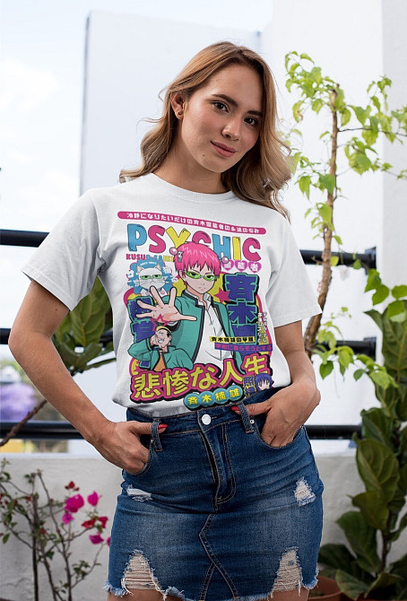 Футболка аниме Кусуо Саики Дисастроус Лифе оверсайз (S/M/L) Черний AnimeJ0156 Днепр - изображение 1