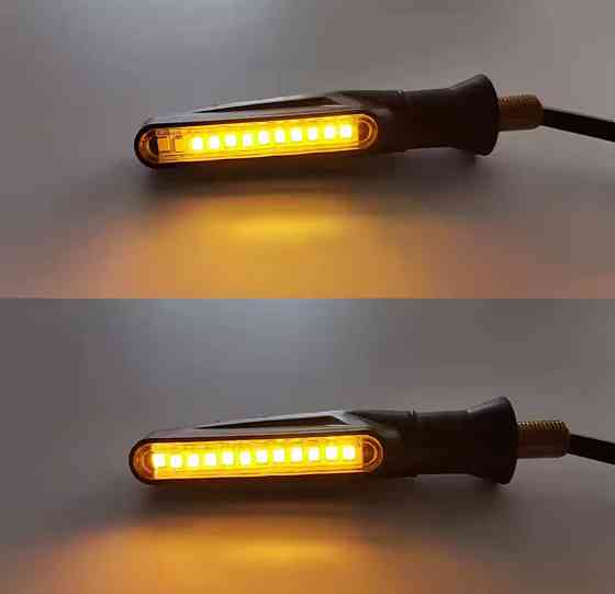 Светодиодные универсальные поворотники 2 шт для мотоцикла 11 см 12 v черный Киев