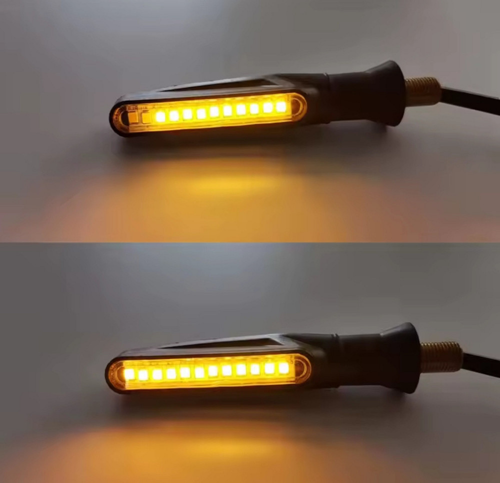 Светодиодные универсальные поворотники 2 шт для мотоцикла 11 см 12 v черный Киев - изображение 3
