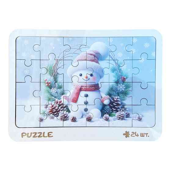 Новорічний пазл-вкладиш "Сніговичок" 3240-19-006, 16х22 см Вінниця
