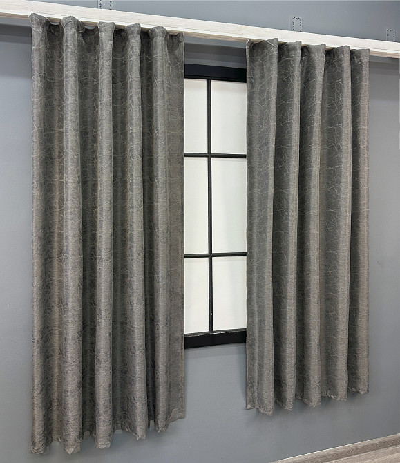 Комплект коротких штор VR-Textil Жакард Viva Marmo № 1788ш Сірий 130х170 см 2 шт (35-0375) Київ - фото 3
