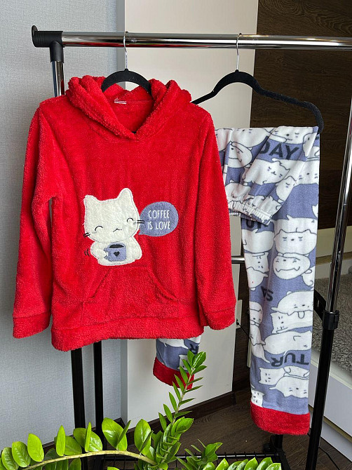 Пижама флисовая женская Красный 3XL Харьков - изображение 4