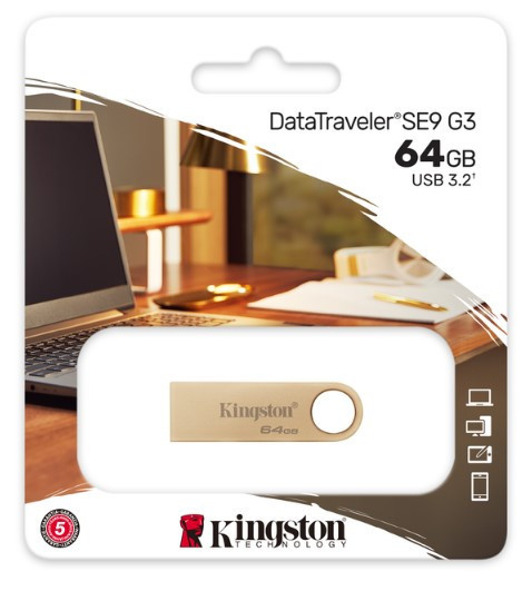 Flash Drive Kingston DT SE9 G3 64GB USB 3.2 Gold (DTSE9G3/64GB) (6962751) Київ - фото 10