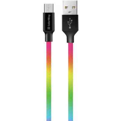 Дата кабель USB 2.0 AM to Micro 5P 1.0m multicolor ColorWay (CW-CBUM017-MC) Вінниця