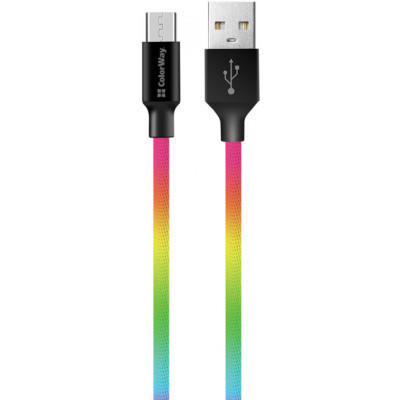 Дата кабель USB 2.0 AM to Micro 5P 1.0m multicolor ColorWay (CW-CBUM017-MC) Вінниця - фото 2