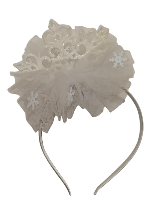 Новогодний обруч снежинка белая с фатином новогодний one size ручная работа белый Киев - изображение 5