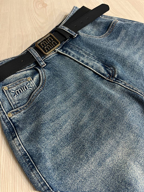 Джинсы женские Sterling 9203 MOM с ремнем стрейчевые бананы синие , синий, 27, 27, 74 см, 102 см Киев - изображение 17