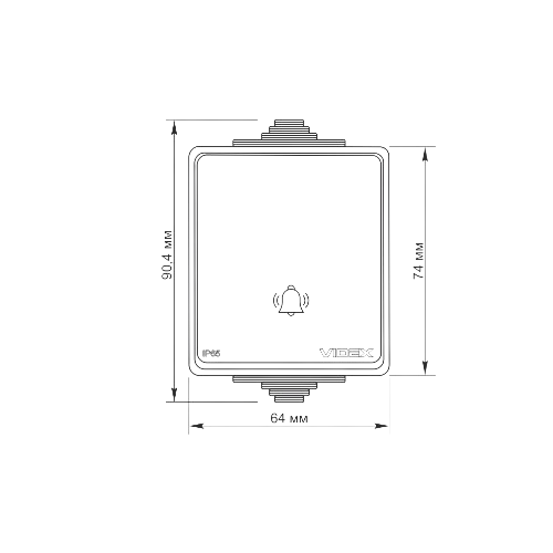 BINERA сірий Клавіша дзвінка зовнішня IP65 Videx Житомир