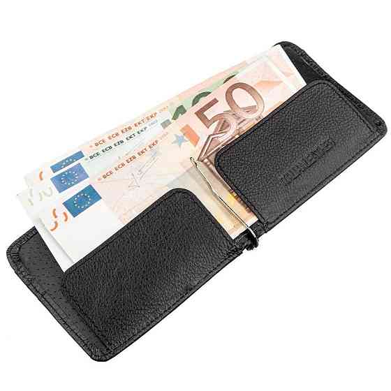 Чоловічий зажим з кишенями для карток ST Leather 18940 Чорний Київ