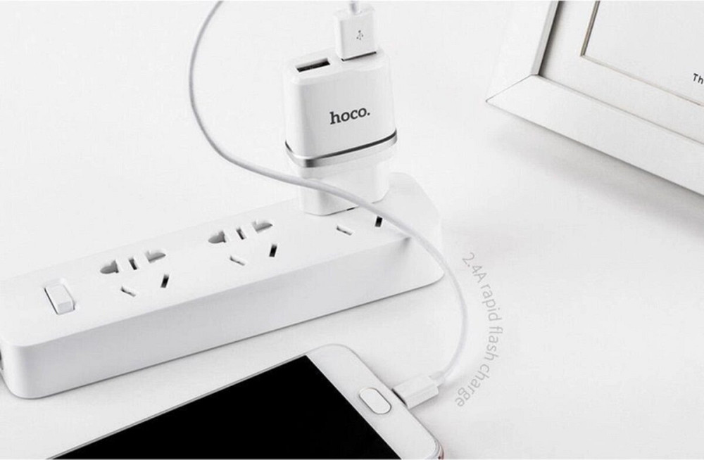 Мережевий зарядний пристрій HOCO C12 Smart dual USB charger White Киев - изображение 2