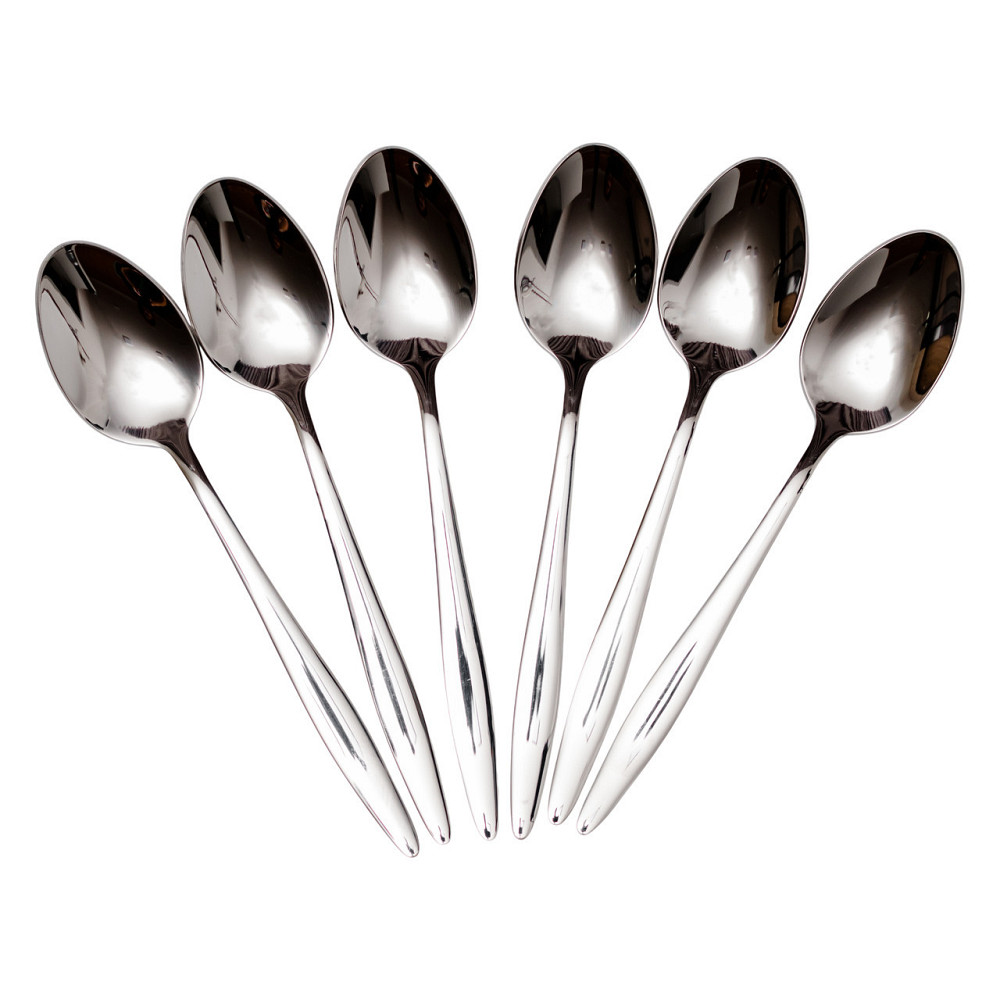Набір чайних ложок 6 штук ложки для чаю з нержавіючої сталі 14 (см) Срібло HP-8-29 Київ - фото 1
