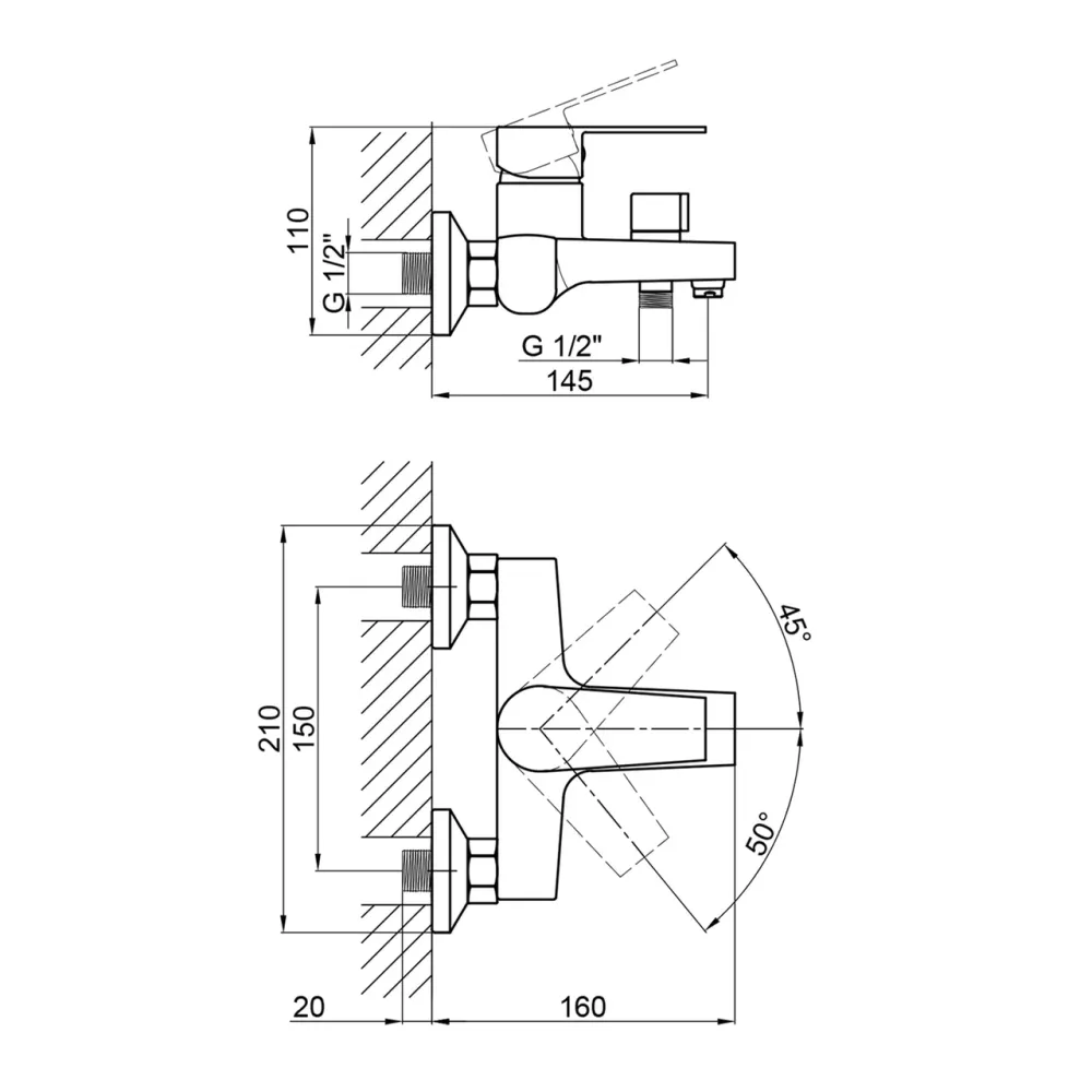 Змішувач для ванни Brinex 35W 006N Київ - фото 2
